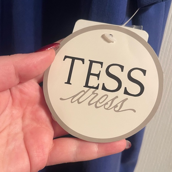 Vintage NWT Tess 100% Silk Blue Button Down Shirt Dress - Picture 8 of 11